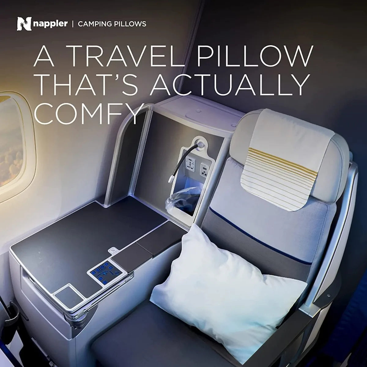 XIUWO Compressible Shredded Memory Foam Travel Pillow For Airplanes