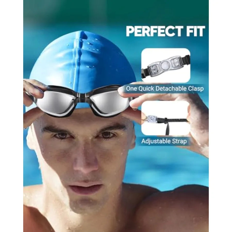 Anti Fog Swimming Goggles 2 Pack No Leaking UV Protection For Men Women Youth Everyday Wear