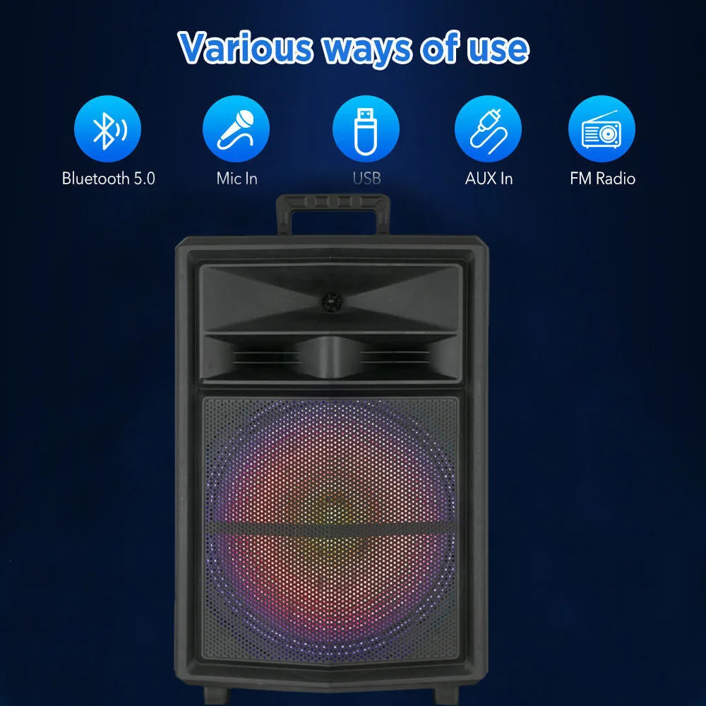 CURUK Portable Bluetooth Party Speaker With RGB Lights and Stand