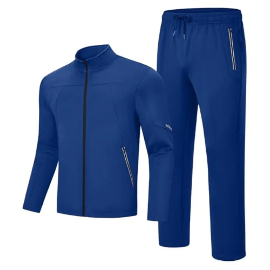 Rdruko Mens Fleece Tracksuit 2 Piece Warm Winter Athletic Set For Joggers And Home Workouts