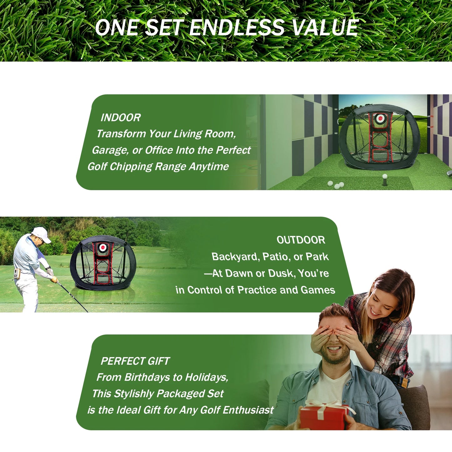 AESWGOF Golf Practice Net Direct From US Warehouse For Home Golf Training And Chipping