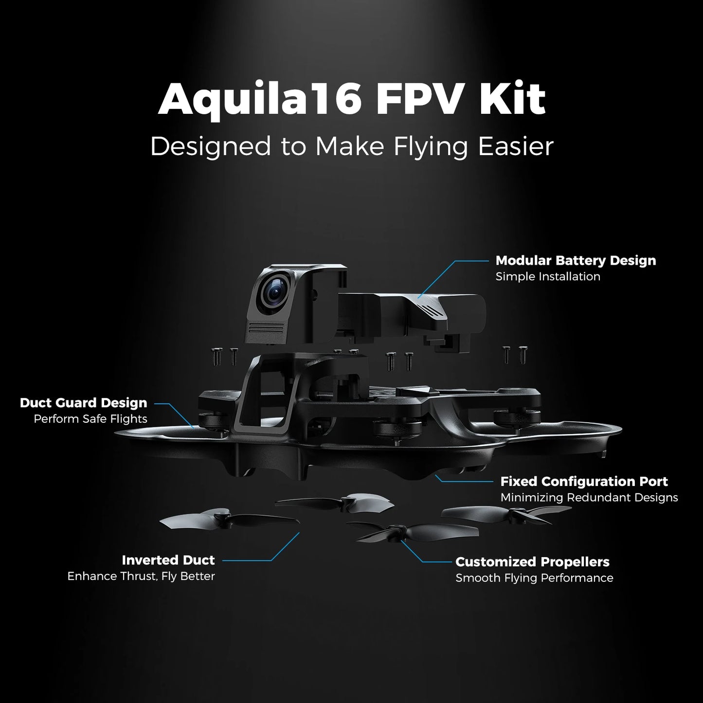 BETAFPV Aquila16 FPV Kit Brushless Racing Drone Quadcopter Indoor Outdoor