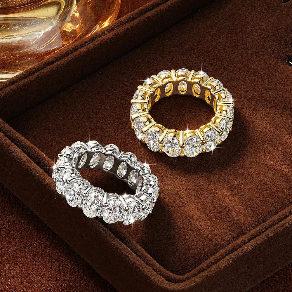 Oxtao Moissanite Eternity Ring 14K Gold Filled Wedding Band