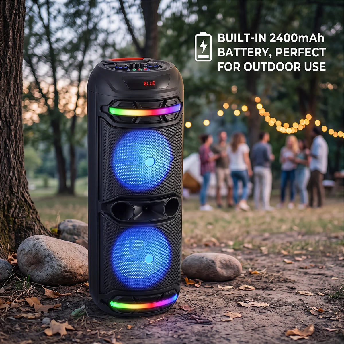 5000W Bluetooth Speaker Loudest/Massive Big Party Boombox Portable Speaker Wireless Dual 12"  Subwoofer