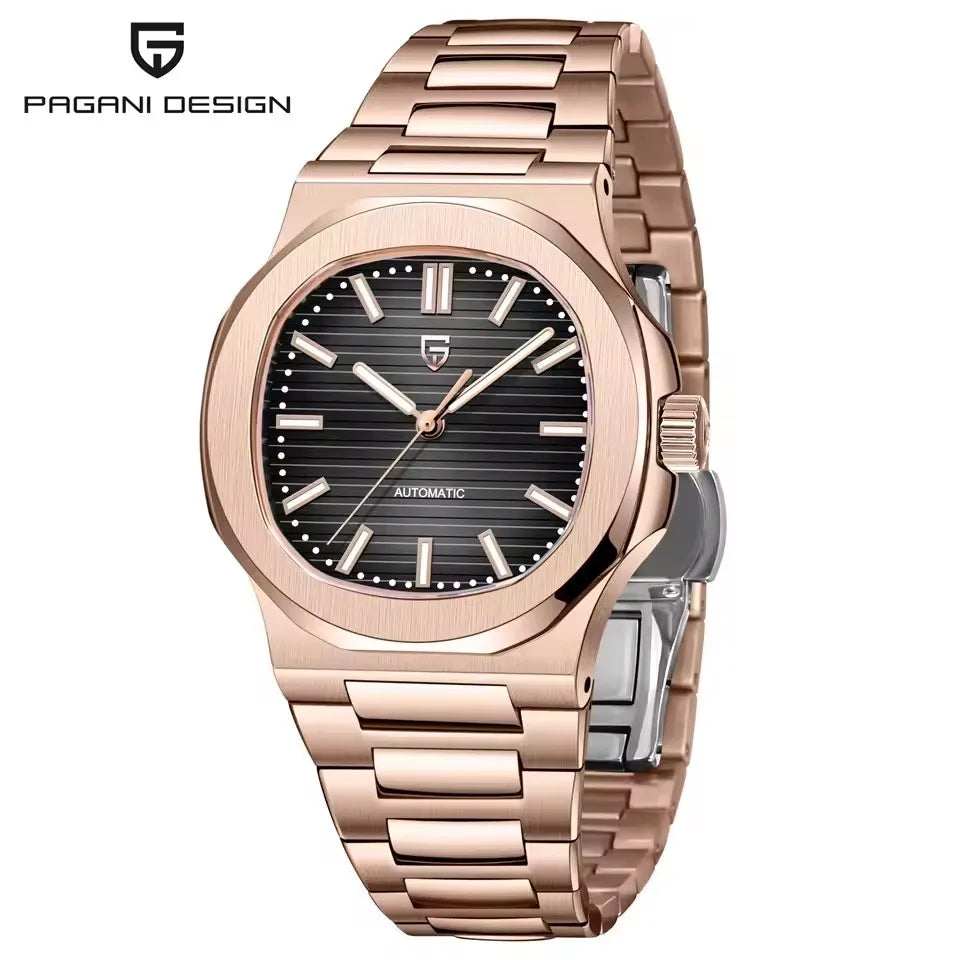 PAGANI DESIGN New Sporty Elegance Mechanical Watch Stainless Steel Luminous Man Watch Sapphire Seagull ST16 Movt Men's Watches