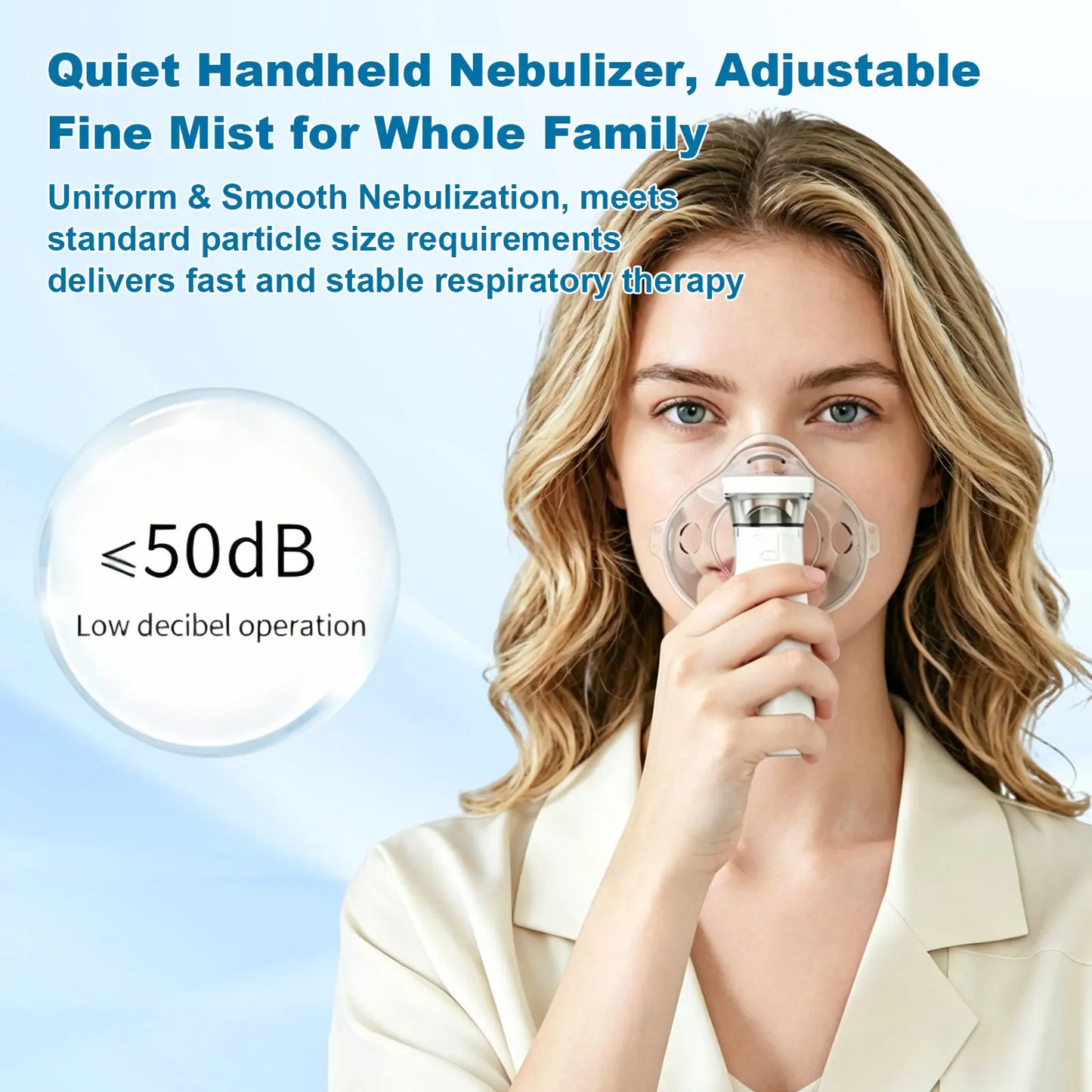 Portable Handheld Nebulizer Dual Mode With Auto Cleaning Travel COPD