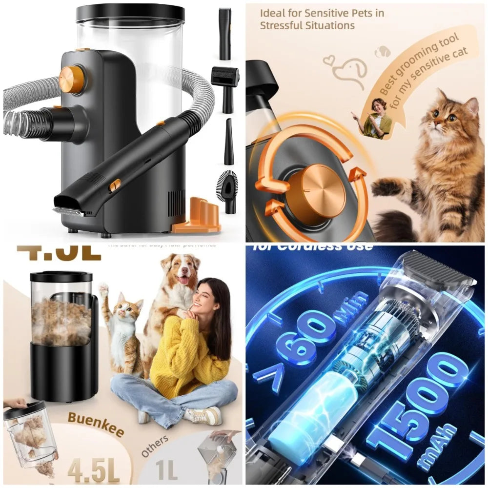 XMSJ Dog Grooming Vacuum High Suction Pet Groomer Kit