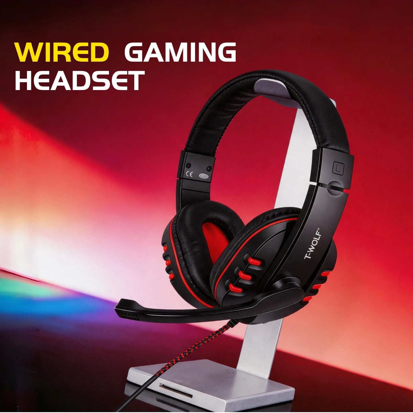 T-WOLF RGB Gaming Keyboard Mouse Headset Mousepad 4 In 1