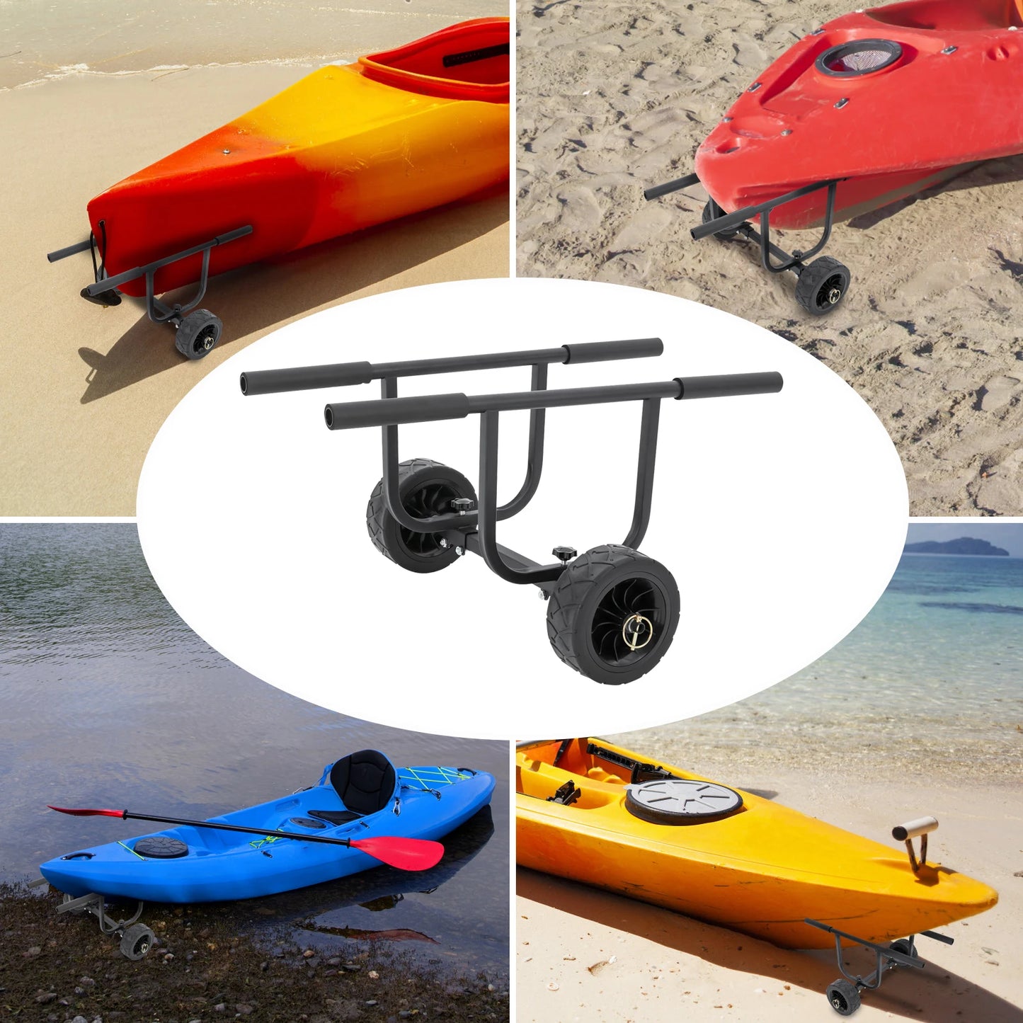 Boat Dolly Cart Foldable Stainless Steel For Sailboats And Kayaks 8 Inch Wheels 220lb