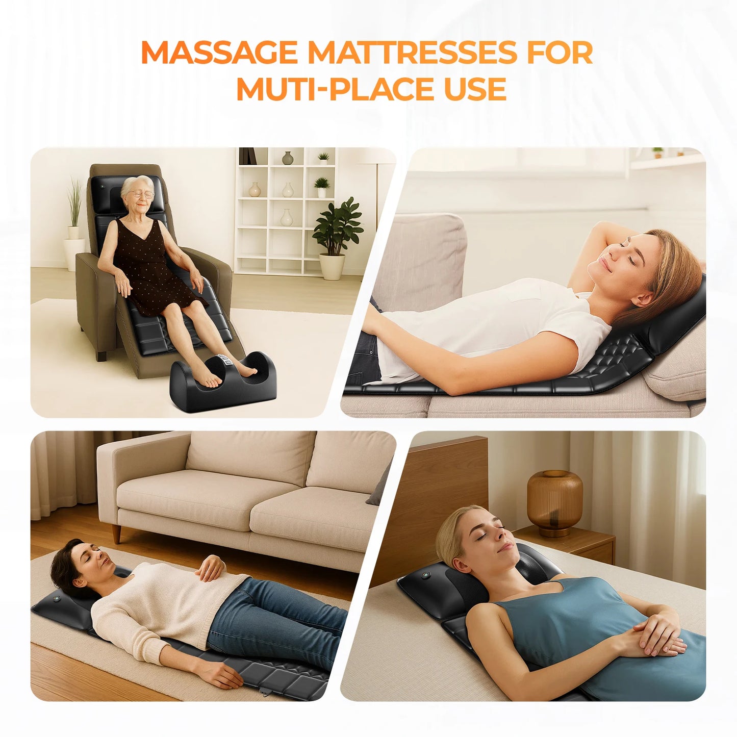 HIMOUTA Shiatsu Full Body Massage Mat With Heat Ten Motors