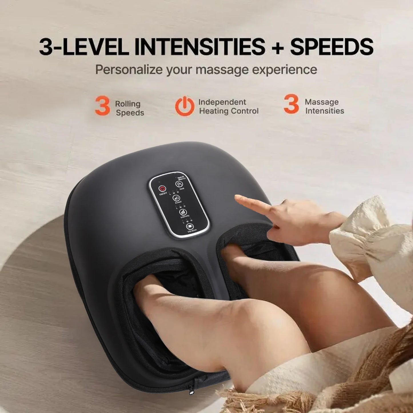LEERCON Automatic Foot Massage Machine With Fully Wrapped Rollers