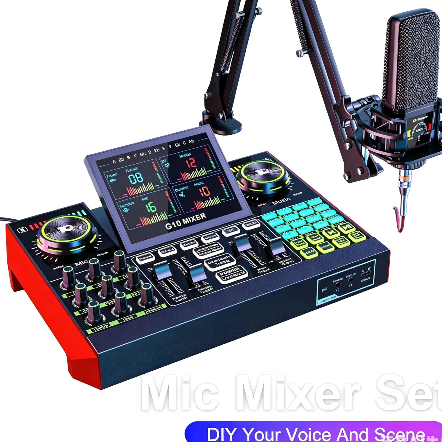 Tenlamp G10 USB Microphone Bundle With Voice Changer And Reverb