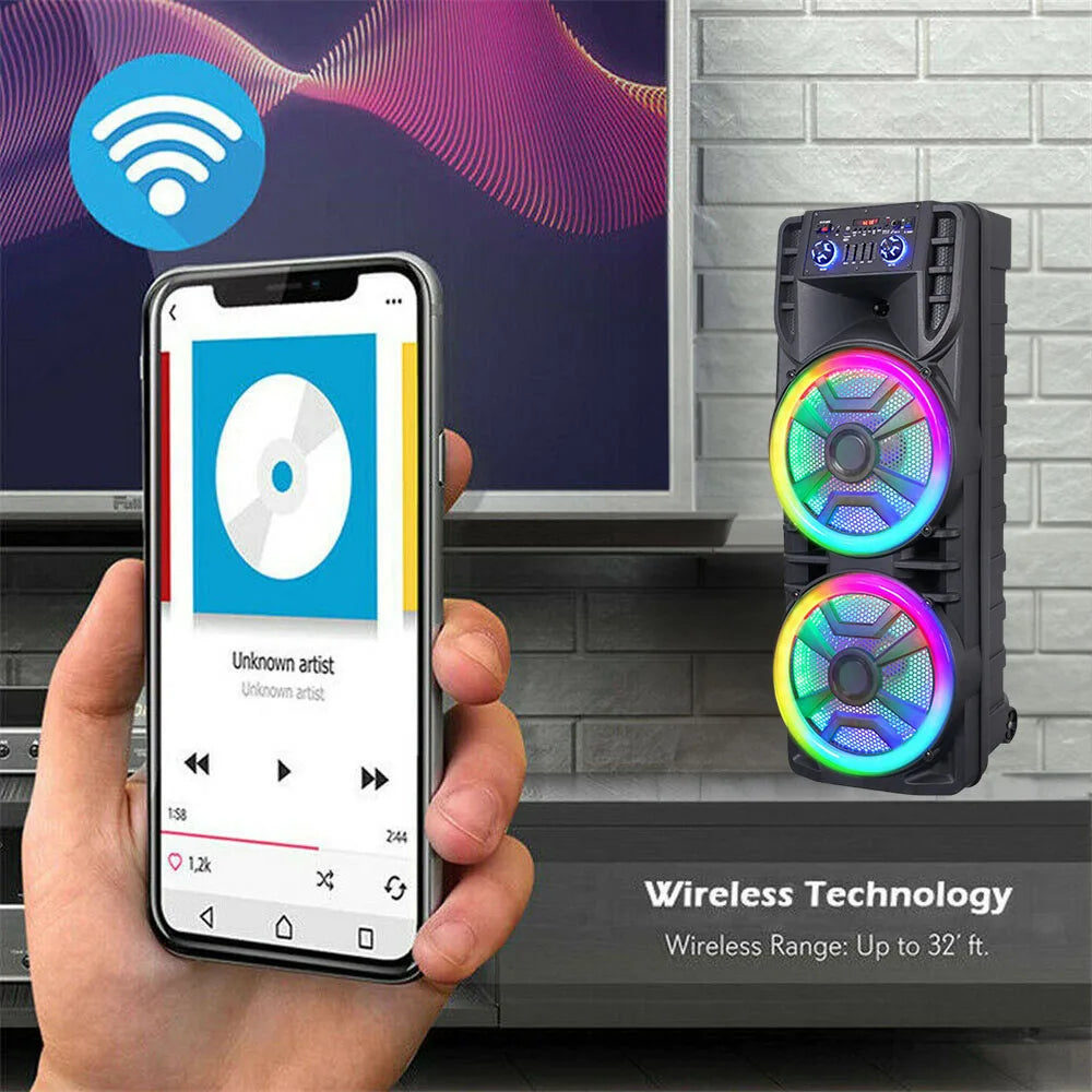 CURUK 8000W Peak Bluetooth Party Speaker with Subwoofer