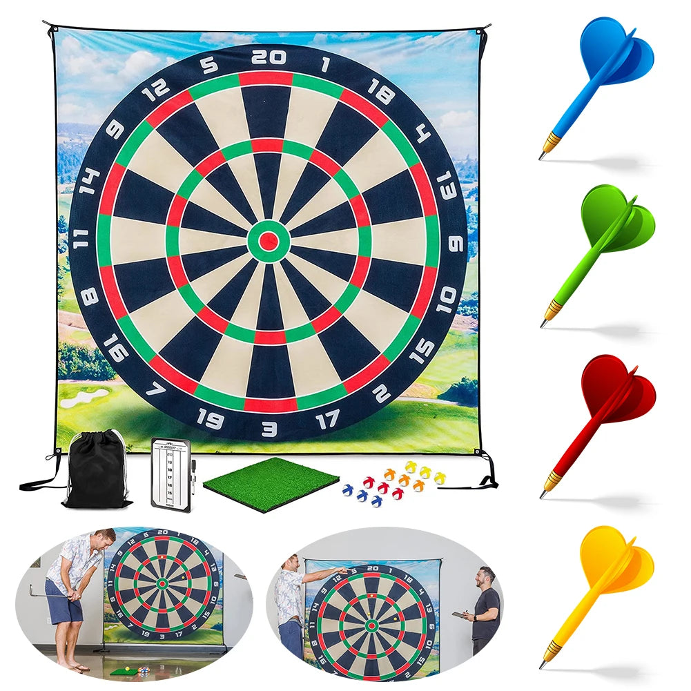 Golf Chipping Game Mat With 12 Balls Non Slip Ultimate Practice Kit For Indoor Outdoor Backyard Golf Enthusiasts