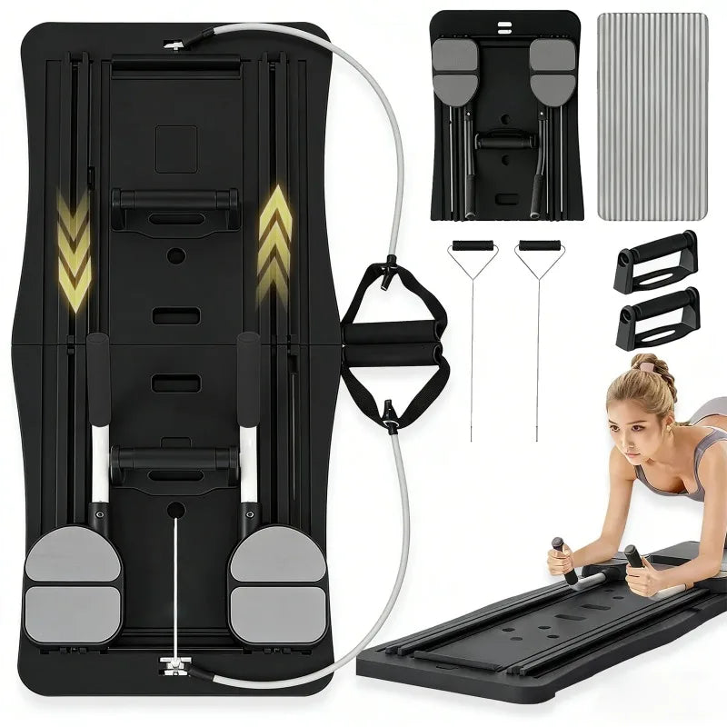 Foldable Ab Workout Board With Resistance Bands For Abs Training