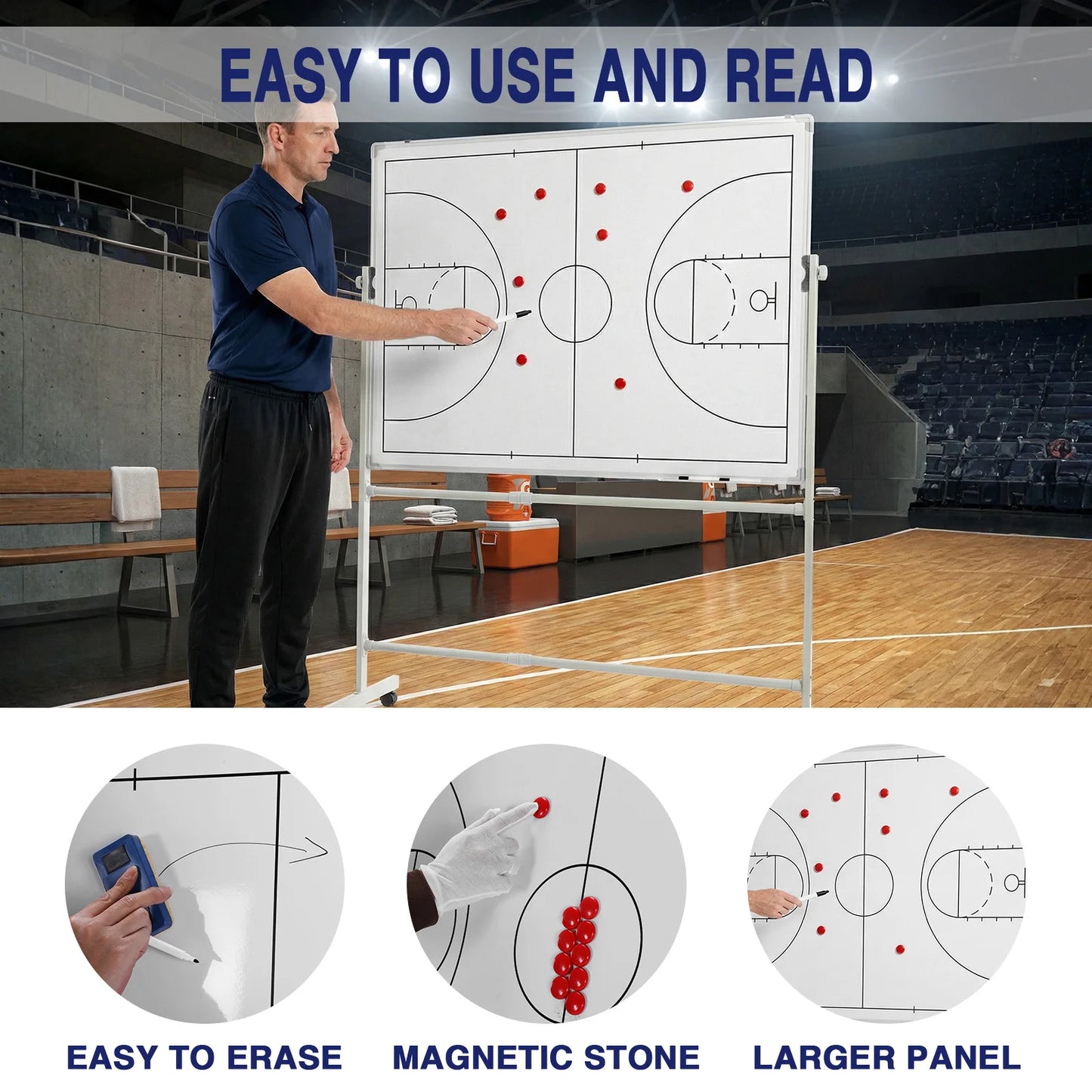 ALIILEE Double Sided Magnetic Coaching Soccer Board With Magnets