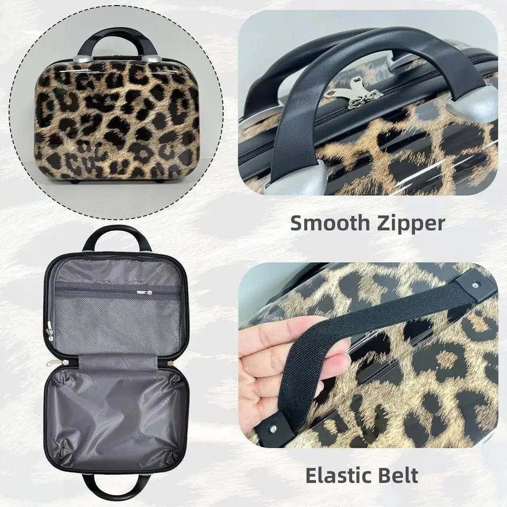 Four Piece Luggage Set With PVC Hard Shell Spinner Suitcases