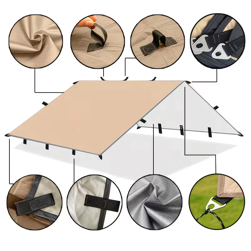 Outdoor Waterproof Heavy Duty Survival Tarp Sun Shelter Canopy Backpacking