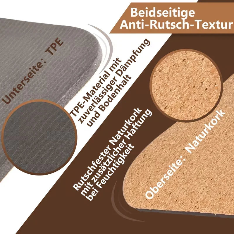 Hapbear Premium Cork Yoga Mat With Non Slip Carry Bag