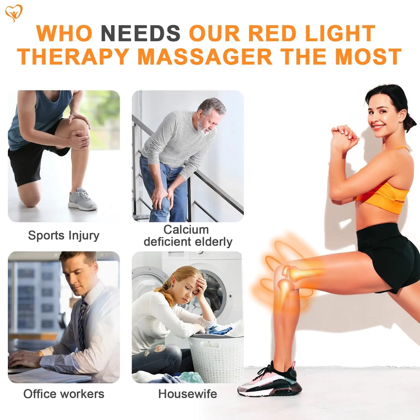 Jitesy Electric Heated Knee Massager With Red Light Therapy