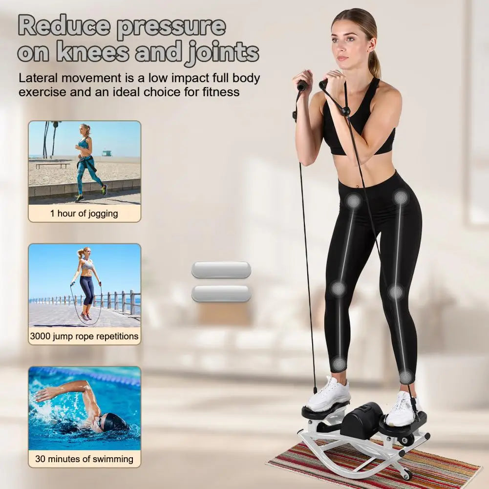 Lateral Rocking Stepper With LCD Monitor for Lower Body Workouts