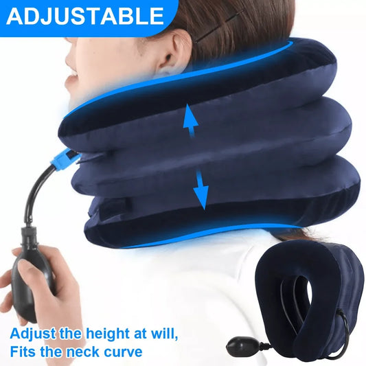 Adjustable Inflatable Neck Pillow Ergonomic Travel Comfort