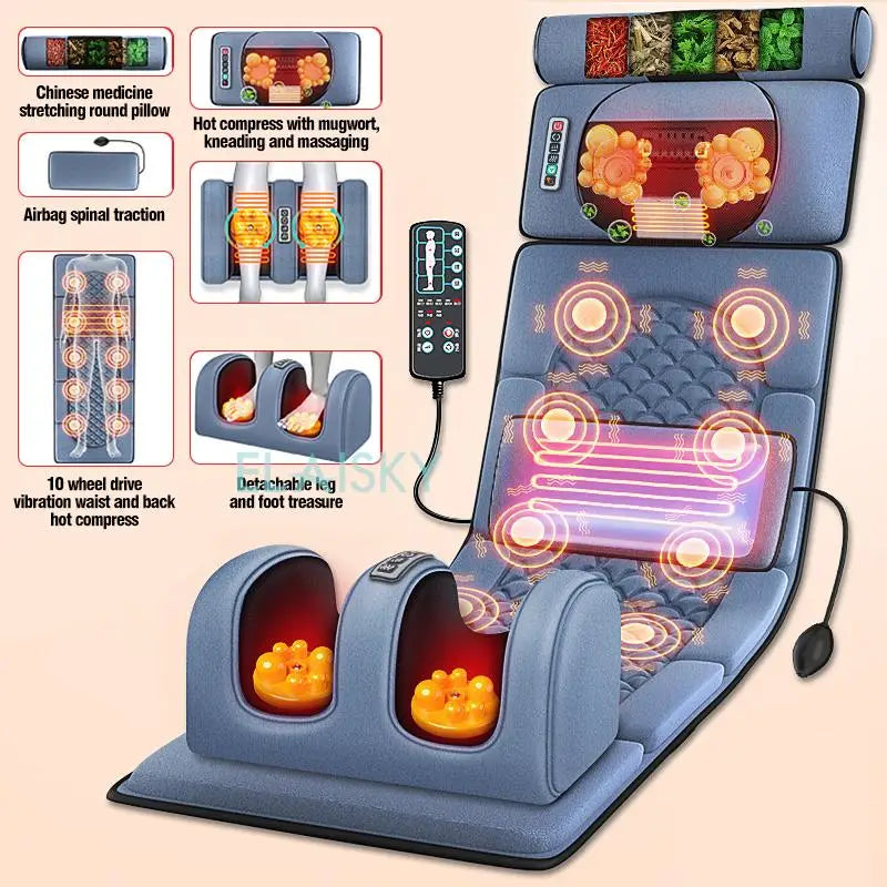 ELAI SKY Electric Massage Mattress Full Body Cushion With Infrared Heating