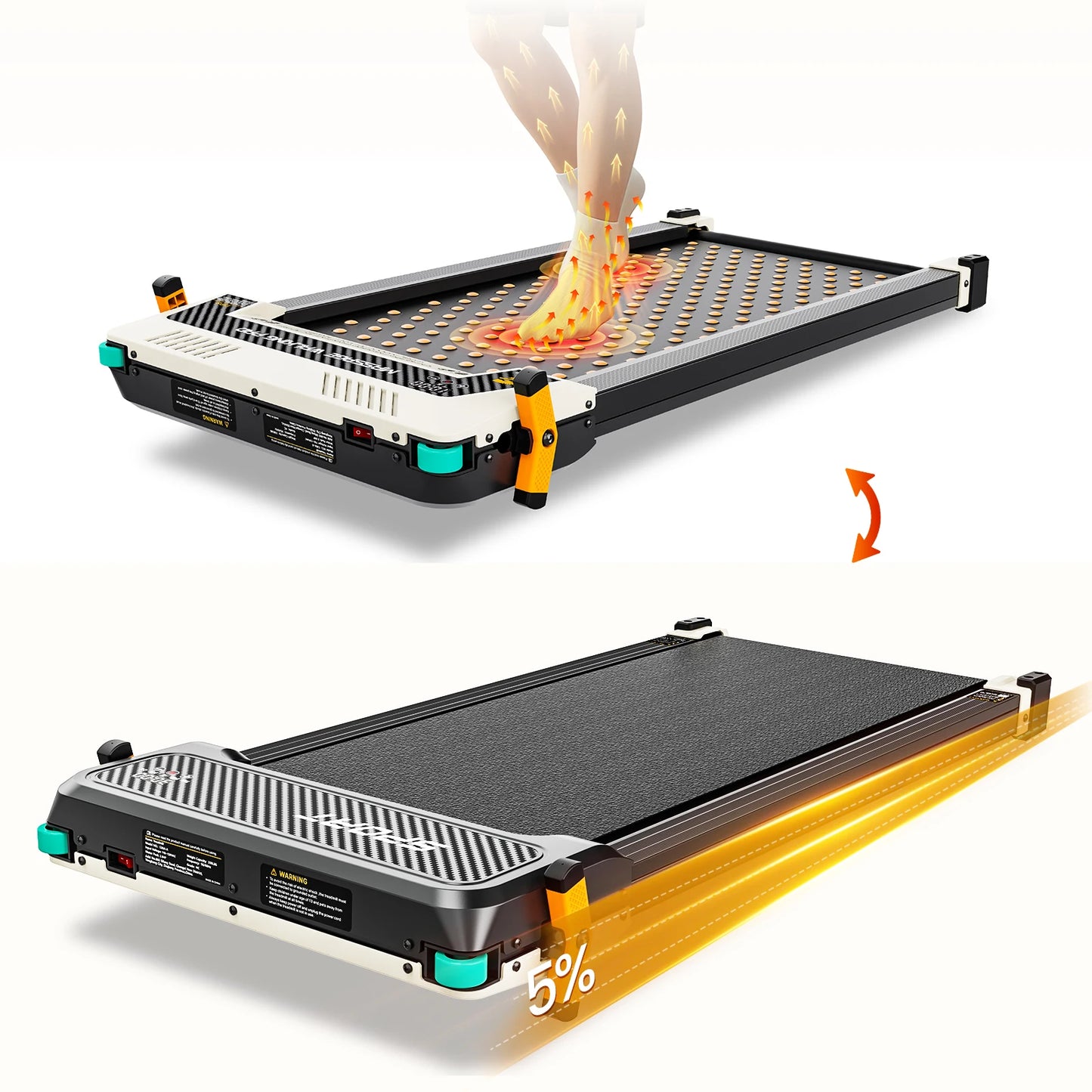 Akluer Motorized Walking Pad With Incline Under Desk Treadmill