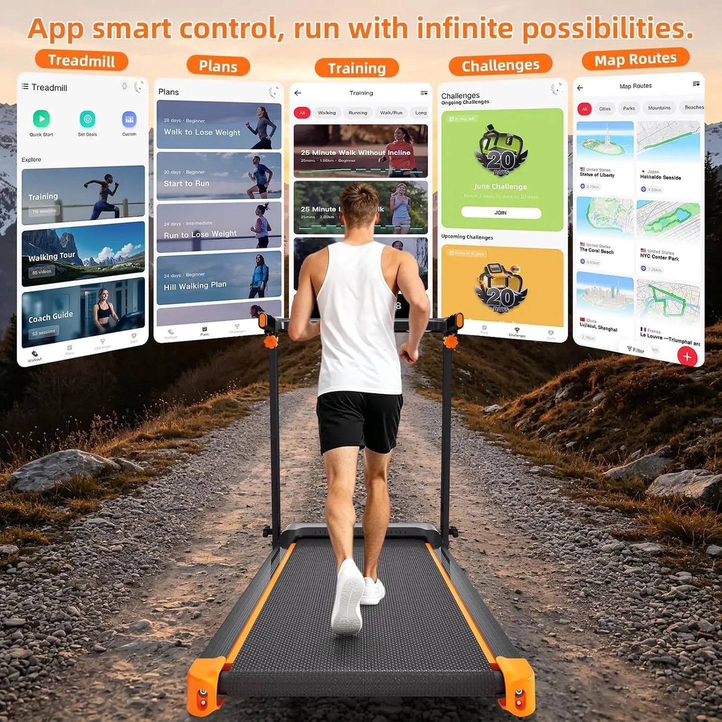 Foldable Walkpad Treadmill With 12 Incline And Led Display