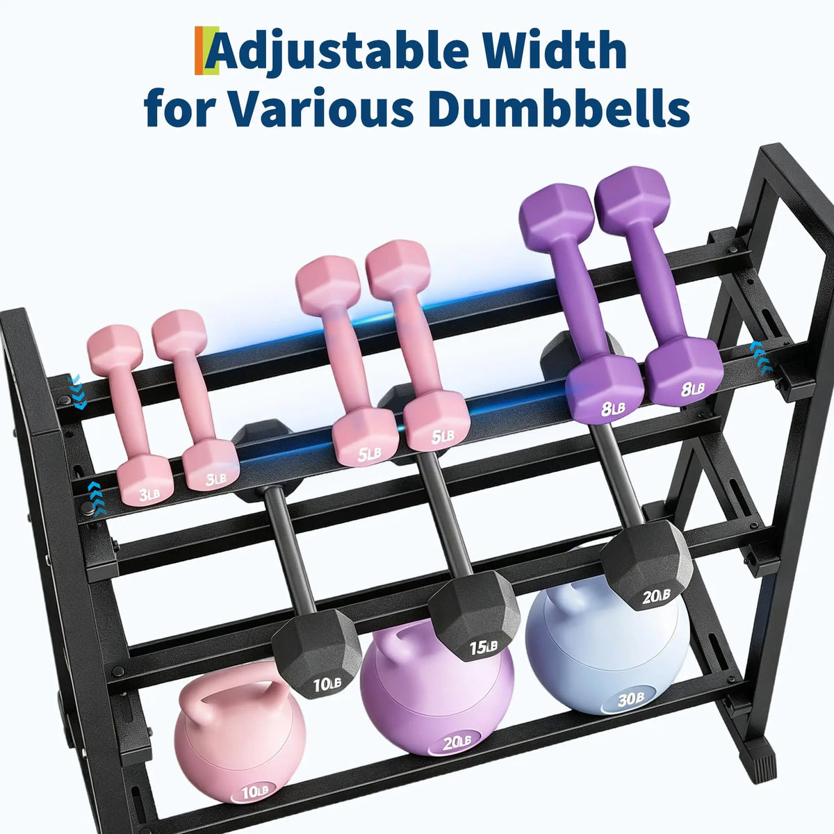 Dumbbell Rack 3 Tier Weight Rack For Home Gym Trapezoidal Frame And H Frame Weight Stand For Dumbbells Kettlebells And Weight Plates 1300 LBS Capacity