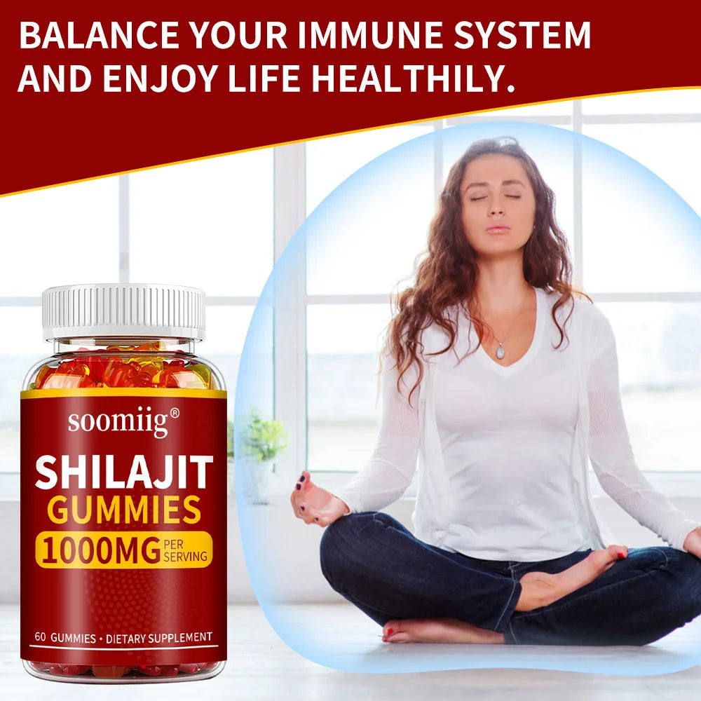 SOOMIIG Organic Himalayan Shilajit Gummies For Energy Brain Health
