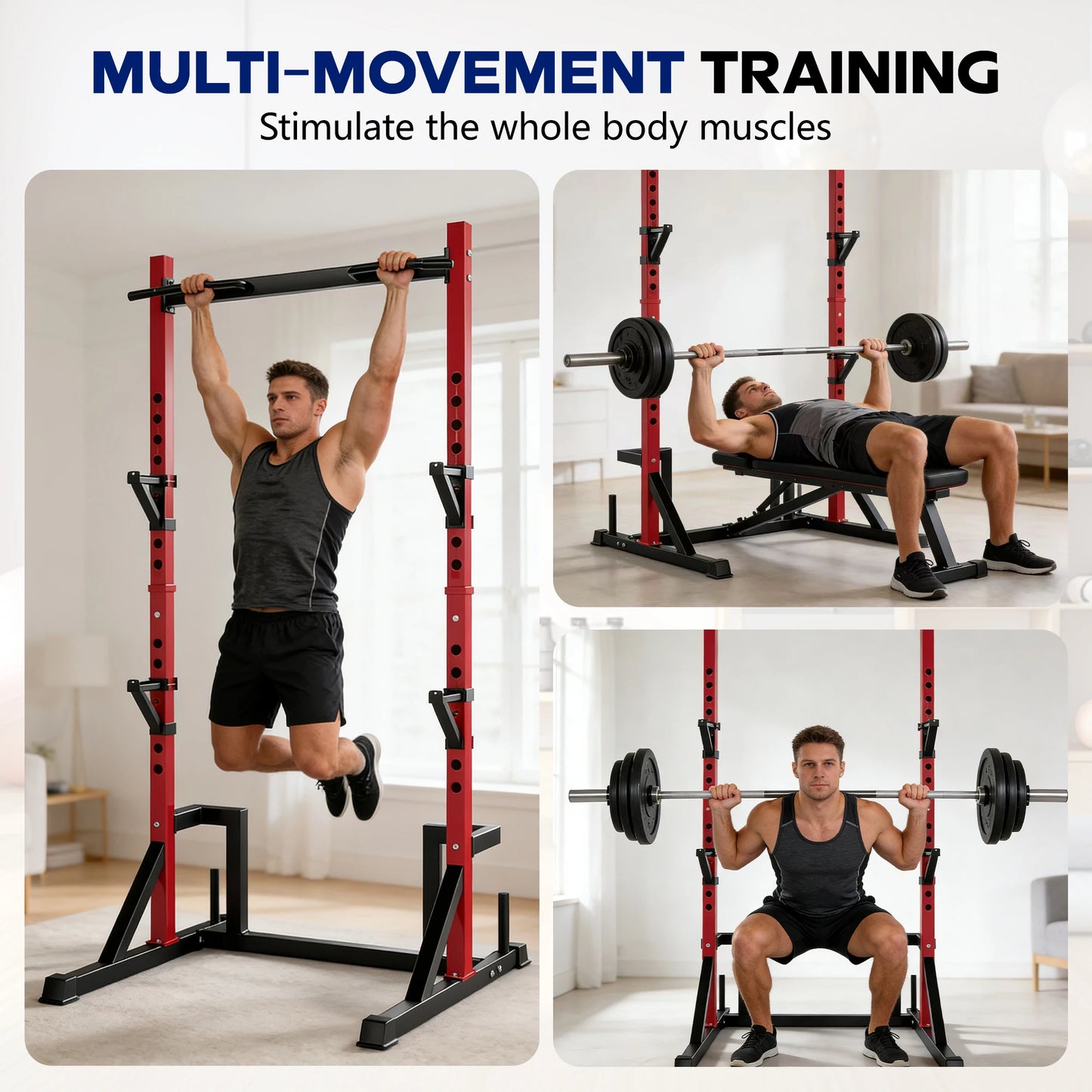 KERDOM Multifunction Power Rack With Pull Up And Dip Station