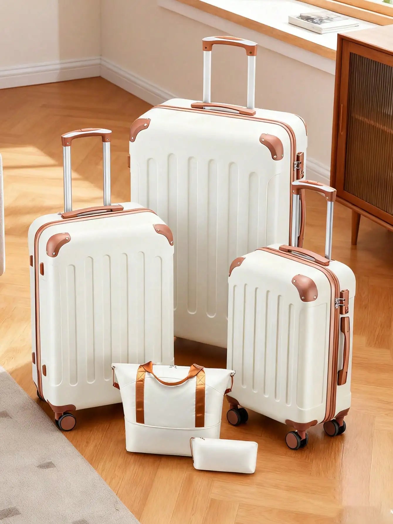 Luggage Sets 5 Piece Hardside Suitcases With Spinner Wheels TSA Lock