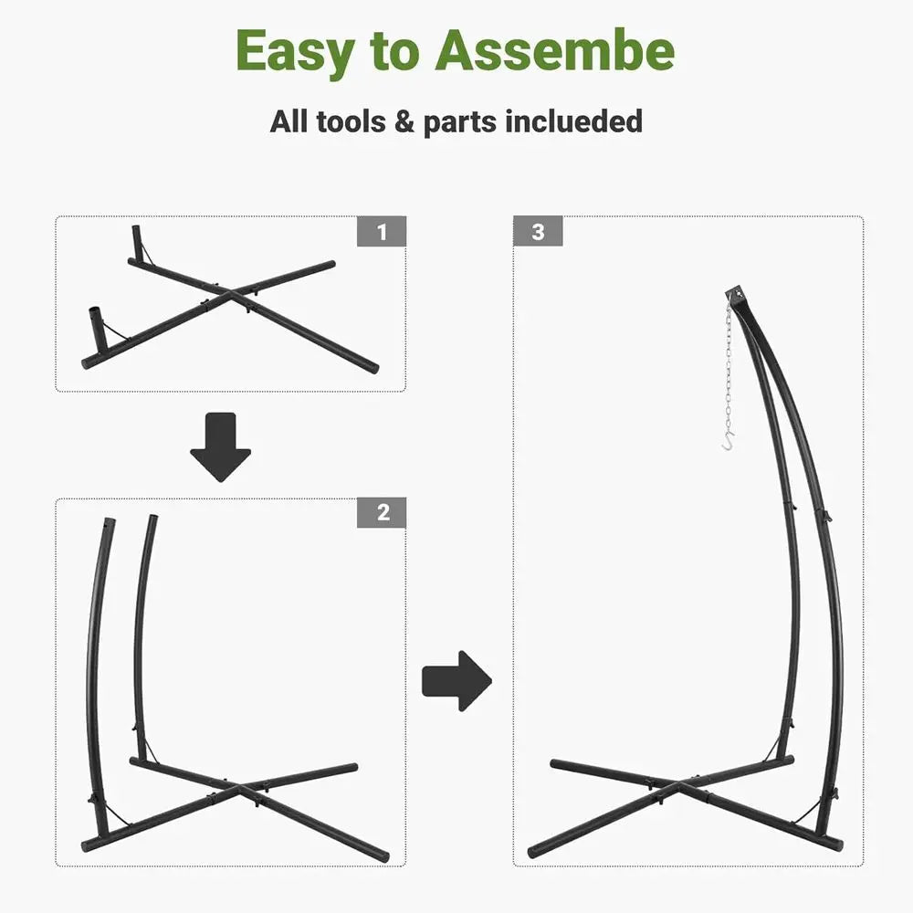 Heavy Duty Steel Hammock Swing Stand With Buckle And Hook