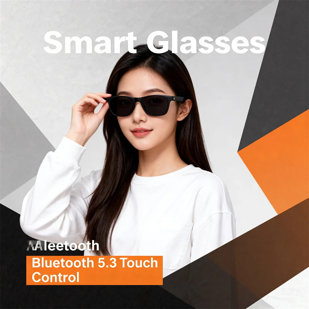 Smart Glasses With Touch Controls Bluetooth Handsfree Calls Music