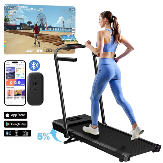 Superun 3.0HP Foldable Treadmill With Incline Handle And Remote Control