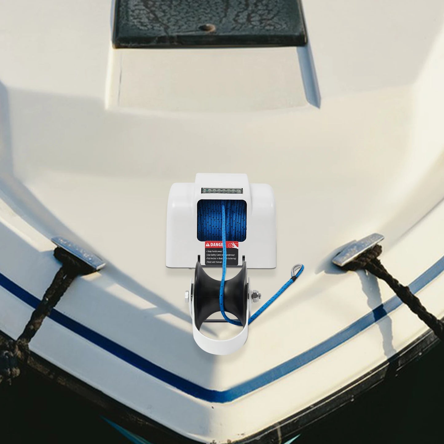 Electric Anchor Winch 12V 45Lbs With Remote Control Heavy Duty Automatic Hauler For Small Fishing Boats Saltwater Rated