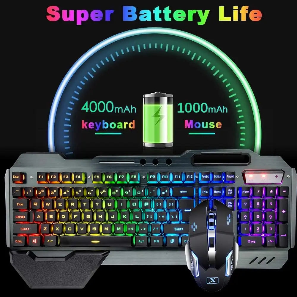 MAMBASNAKE K680 Wireless Keyboard and Mouse Combo Rechargeable 3800mAh Battery