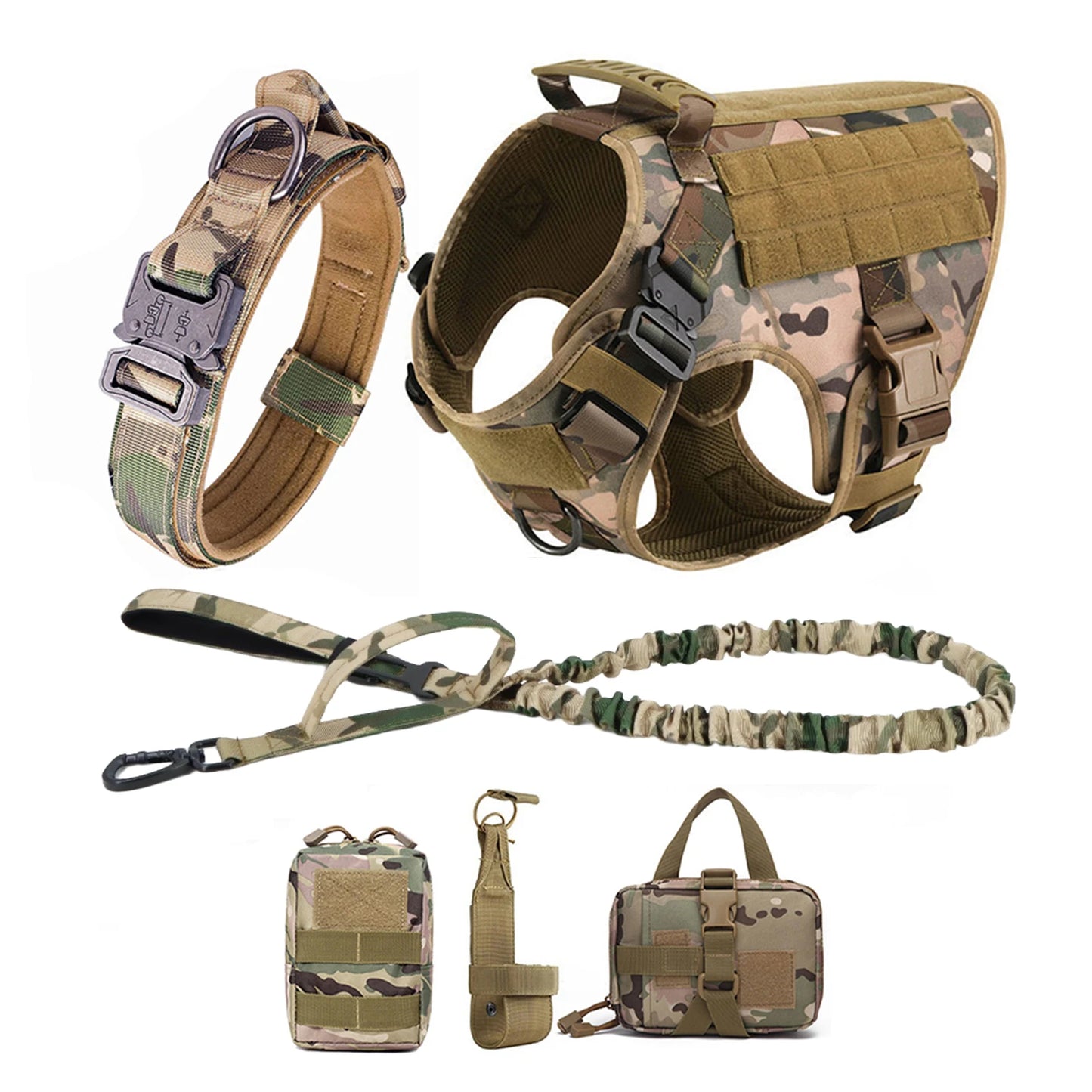 MOLLE Tactical Dog Harness With Padded Quick Release Buckles