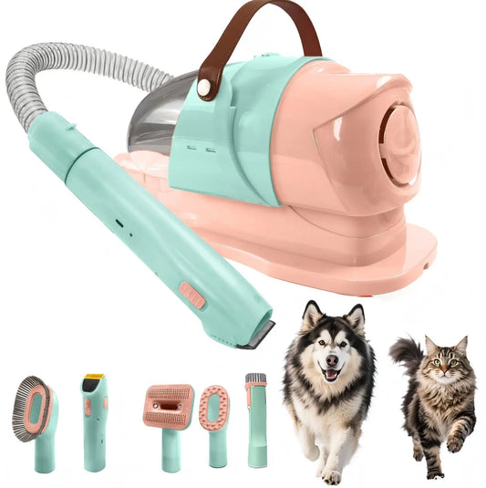 Pet Grooming Vacuum Kit With Clippers For Dogs And Cats