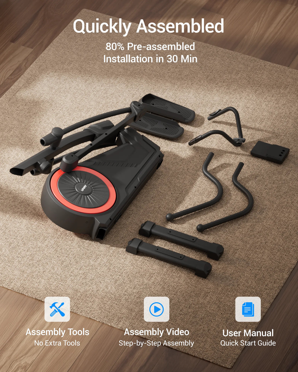 UMAY ET70 Magnetic Elliptical Exercise Machine With LCD Monitor