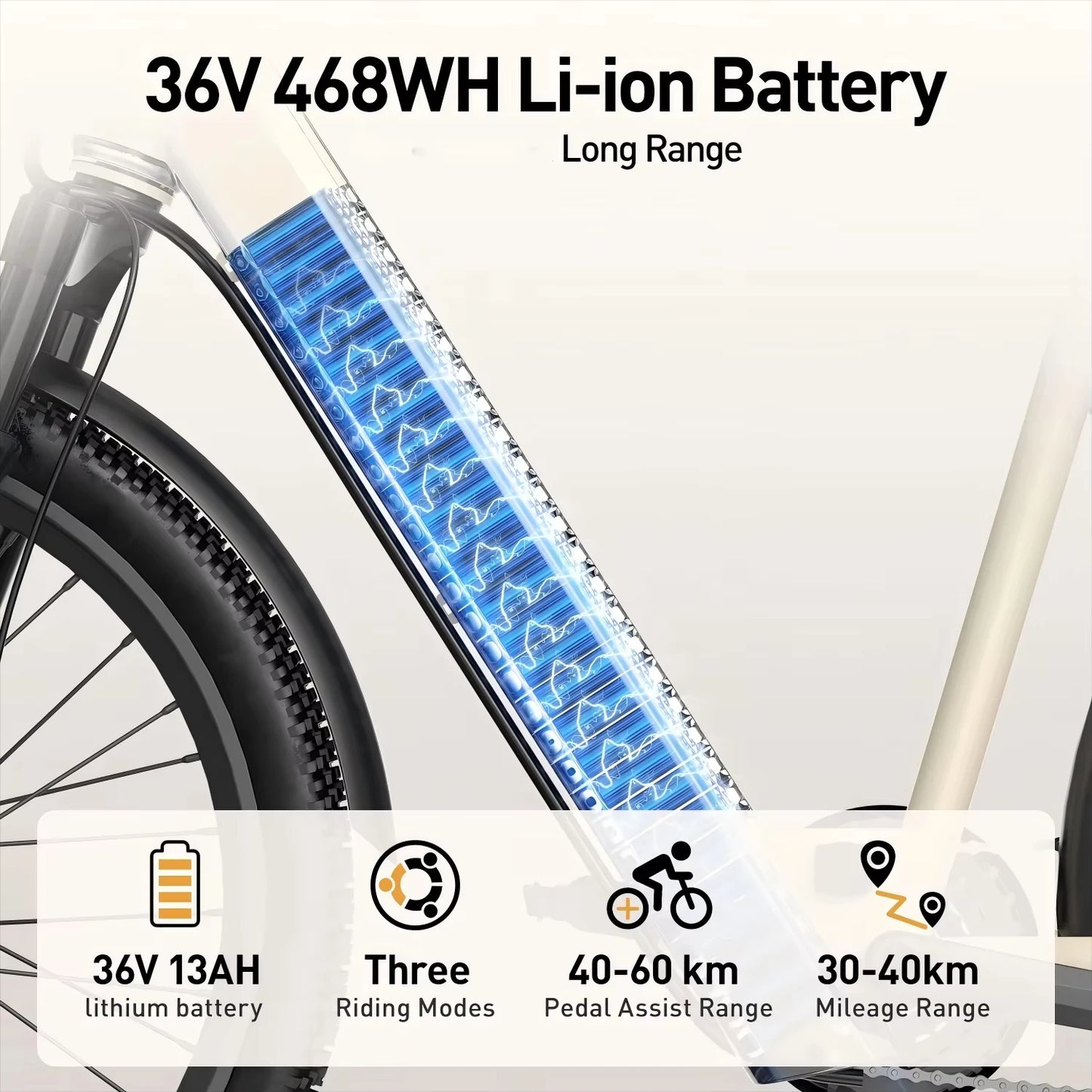 Aairsk SU7 Electric Bike 250W Motor 36V13Ah For City Commuters With 24 Inch Tires And NFC Key Security