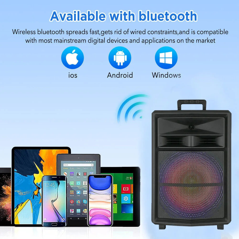 CURUK Portable Bluetooth Party Speaker With RGB Lights and Stand