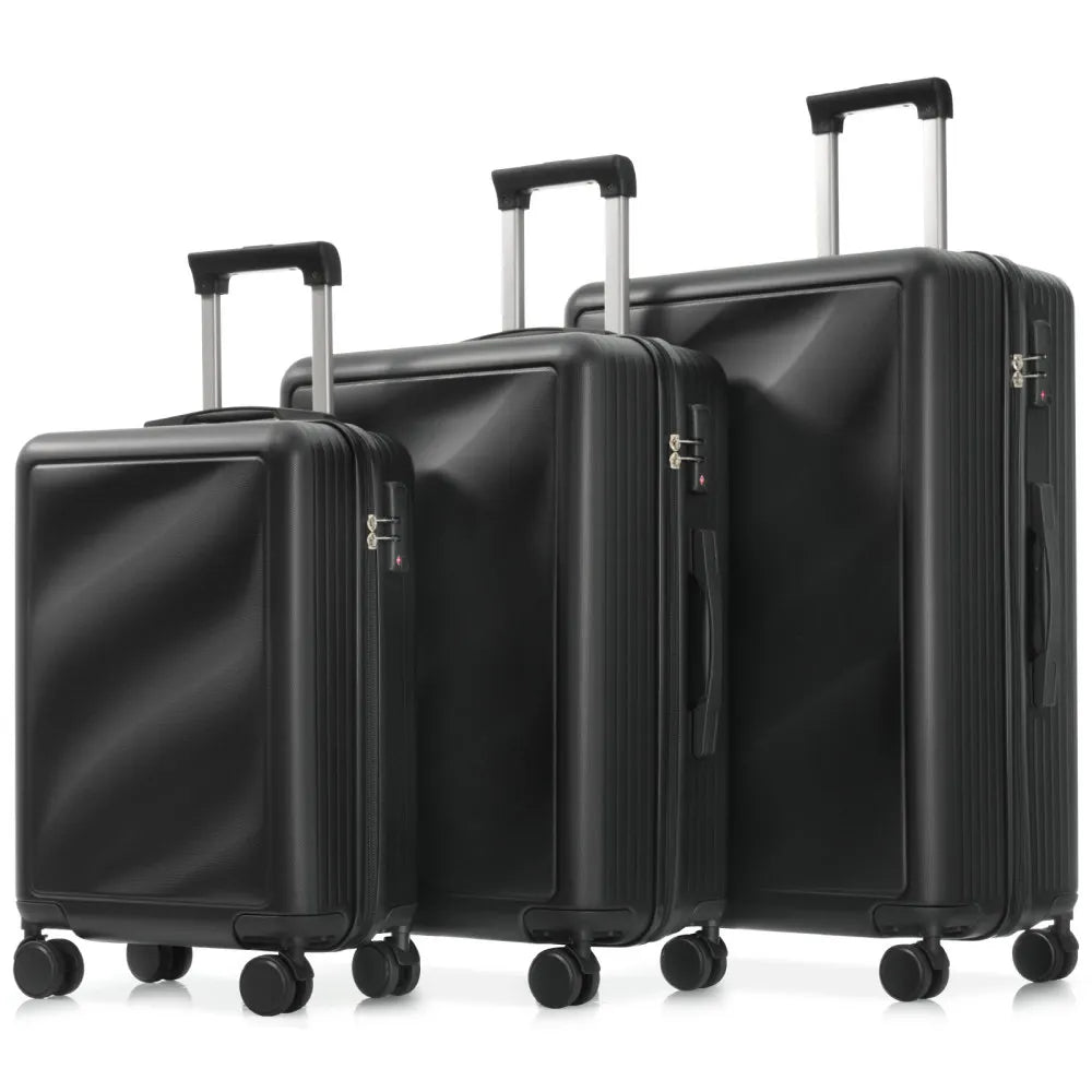 Lightweight ABS Luggage Set 3 Piece Spinner Wheels TSA Lock