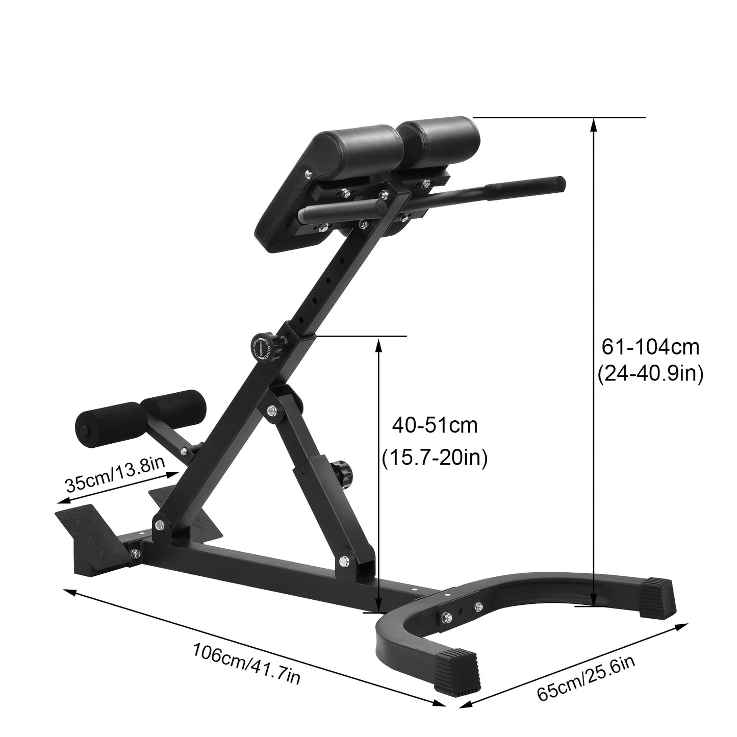 Adjustable Roman Chair Foldable Home Gym Hyperextension Bench