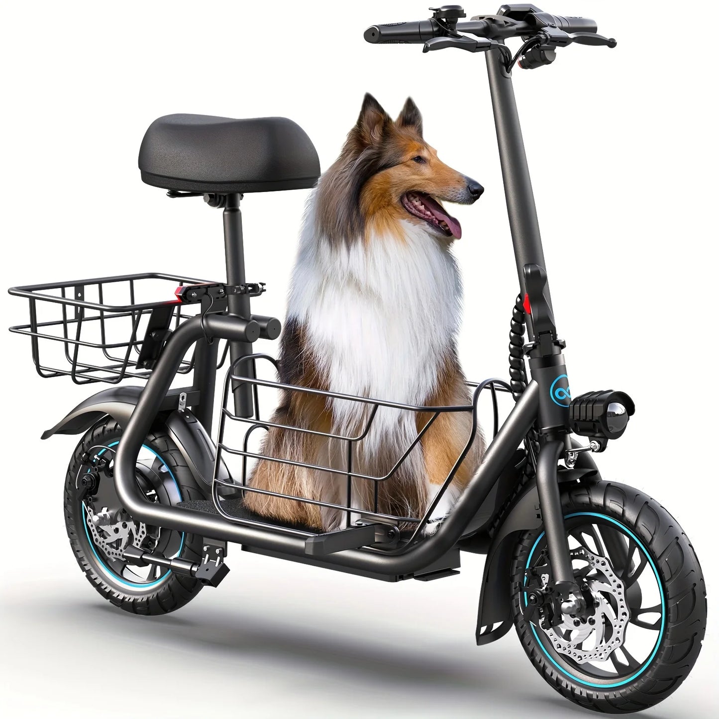 Gyroor Foldable Electric Scooter With Basket For Adults