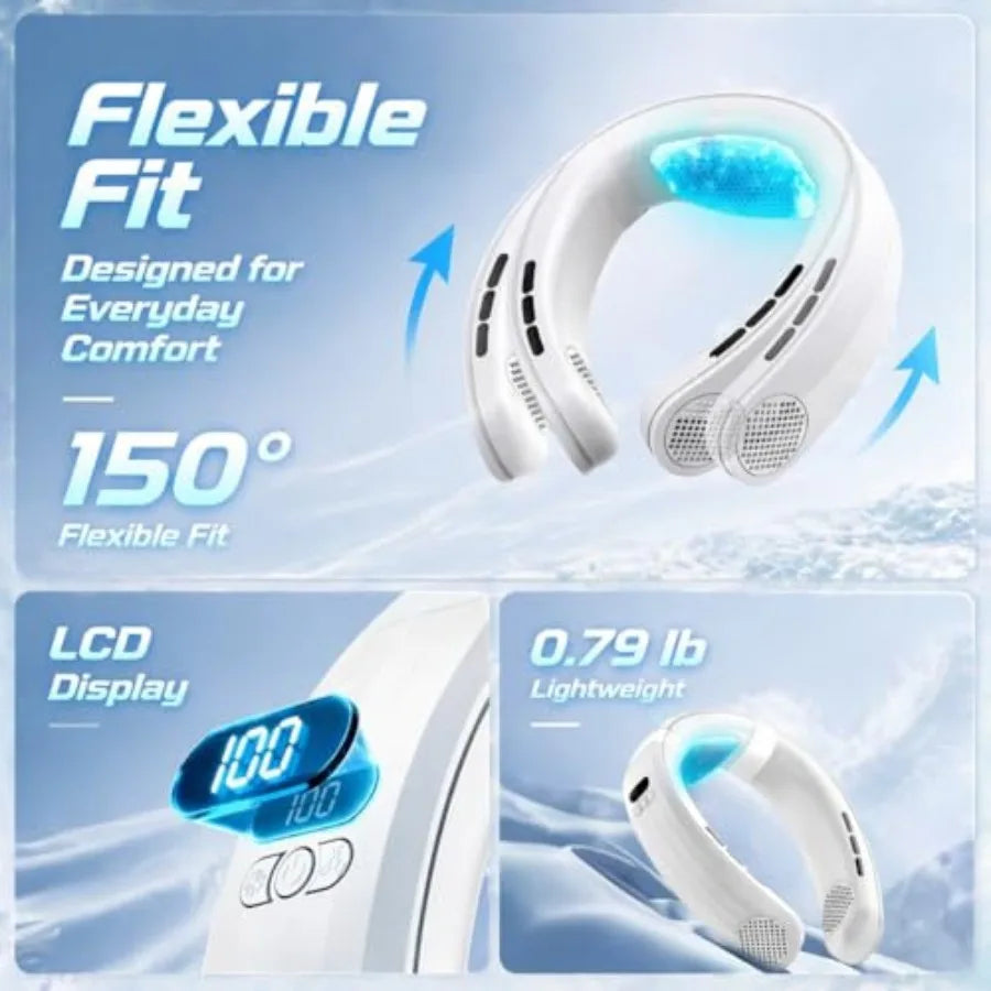 Neck Air Conditioner With Semiconductor Cooling Plate Wearable Neck Fan