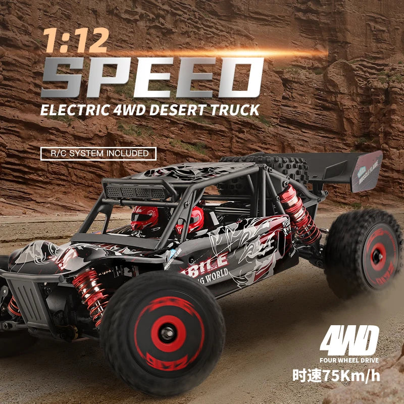 WLtoys 124016 RC Car Remote Control High Speed 75kmh 4WD Off Road Electric Truck For Kids Durable Racing Toy