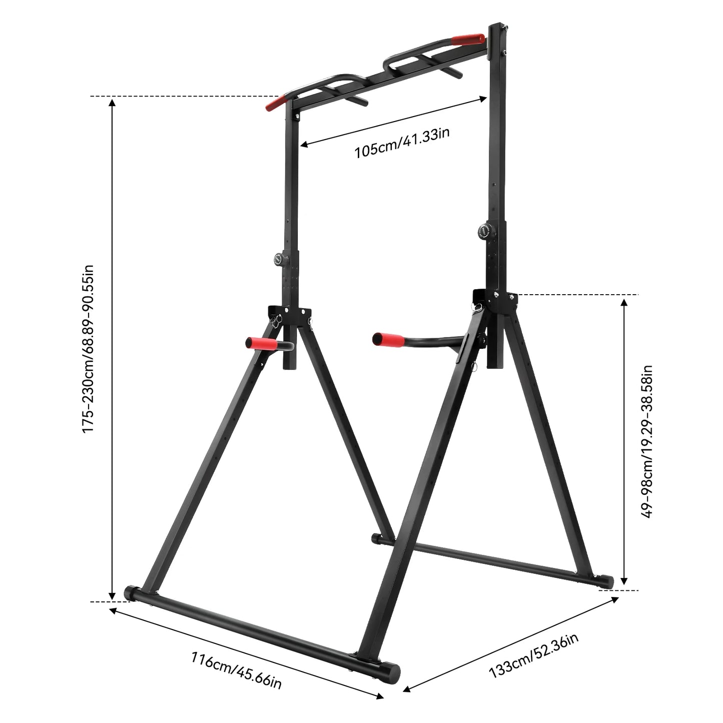 Adjustable Height Triangular Pull Up Station With Dip Bar