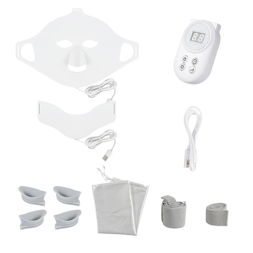 Foreverlily LED Photon Face Neck Mask 3D Silicone Skin Rejuvenation